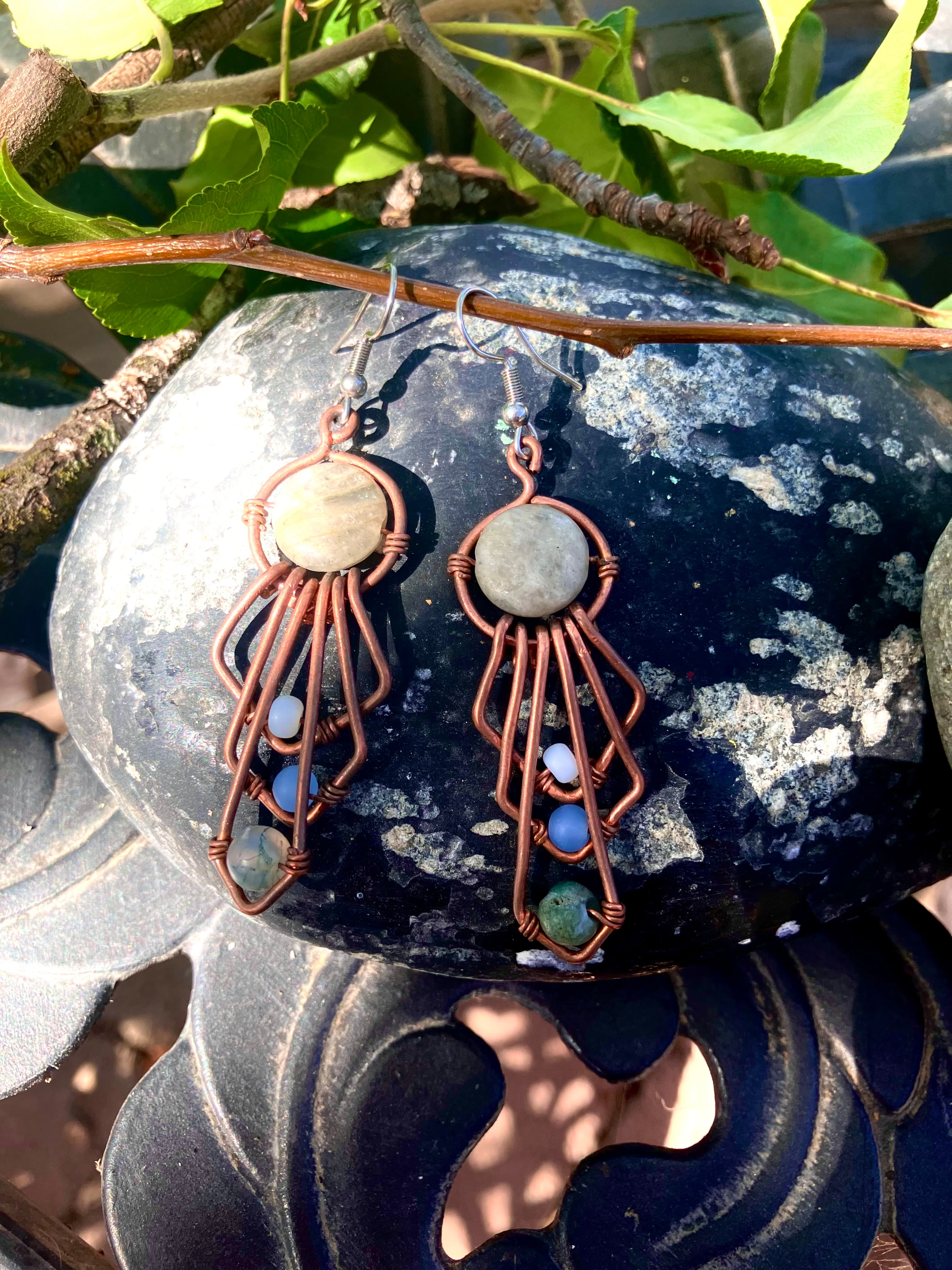 #41JG 3 tier 3 bead accent and natural stine
