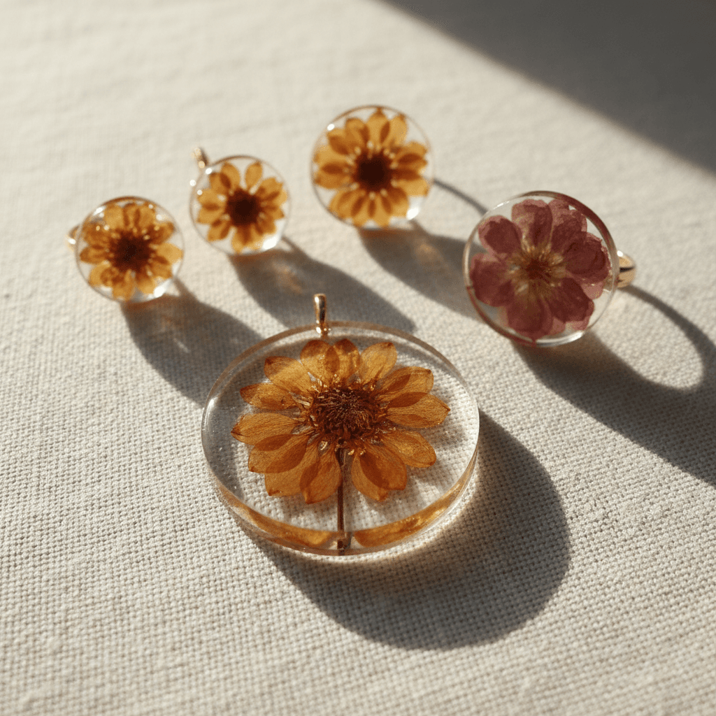 Handcrafted wire-wrapped pendant with a brown stone on linen cloth