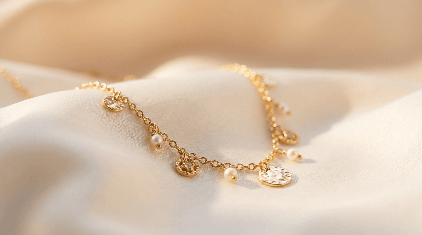 Handcrafted necklace with a yellow crystal pendant